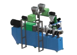Twin Screw Compounding Extruder with Side Feeder & Volumetric feeder